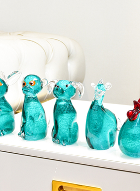 摆件十二生肖动物装饰品客厅酒柜茶几书房摆设手工艺术工艺品