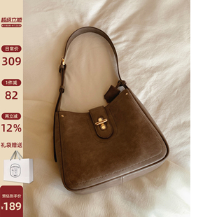 邂逅罗马托特包包女复古棕色hobo包通勤单肩包斜挎包 南风Chio2nd