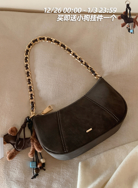 南风Chio2nd 秋心乐园饺子包包女士黑色链条单肩腋下包通勤斜挎包