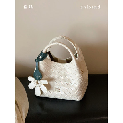 南风Chio2nd 听梨水桶包包女夏编织手提小包洋气菜篮子单肩斜挎包