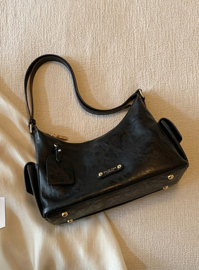 南风Chio2nd  秋日扉页托特包复古潮酷黑色包包女质感单肩斜挎包