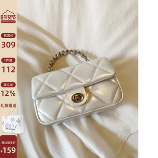 南风Chio2nd 浅茉初晴小方包 珠光定制面料菱格手提包包女斜挎包