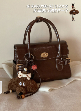 南风Chio2nd 绯光巴黎手提包包女复古油蜡皮质感通勤包单肩斜挎包