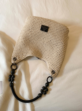 南风Chio2nd托特包蜜蜡绳高级手工编织包包女秋草编包单肩斜挎包