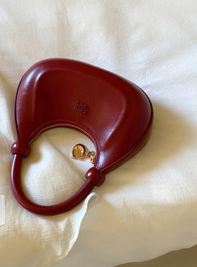 南风Chio2nd 真皮月牙包包女秋冬手提包小拎包单肩斜挎包红色婚包