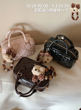 南风Chio2nd 琥珀棕旅枕头包包女2025新款菱格手提包单肩斜挎小包