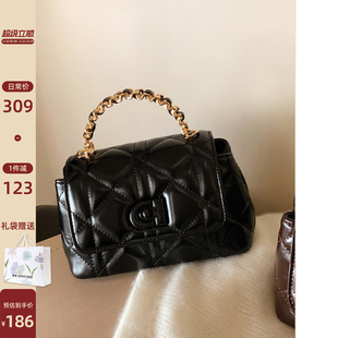 南风Chio2nd 荣耀巴黎小方包包女黑色菱格手提包百搭单肩斜挎小包