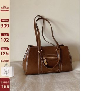高端大气手提包单肩包 2025新款 南风Chio2nd 蜜糖暖棕托特包包女式
