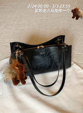 南风Chio2nd 暖手可可托特包包女款黑色质感通勤单肩包手提斜挎包