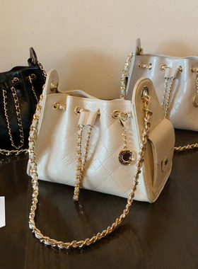 南风Chio2nd 左岸春宴托特包2026超火通勤包包女款链条抽绳斜挎包