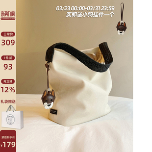 休闲单肩托特包 非帆布 南风Chio2nd 纯白山月大包包女秋柔棉皮