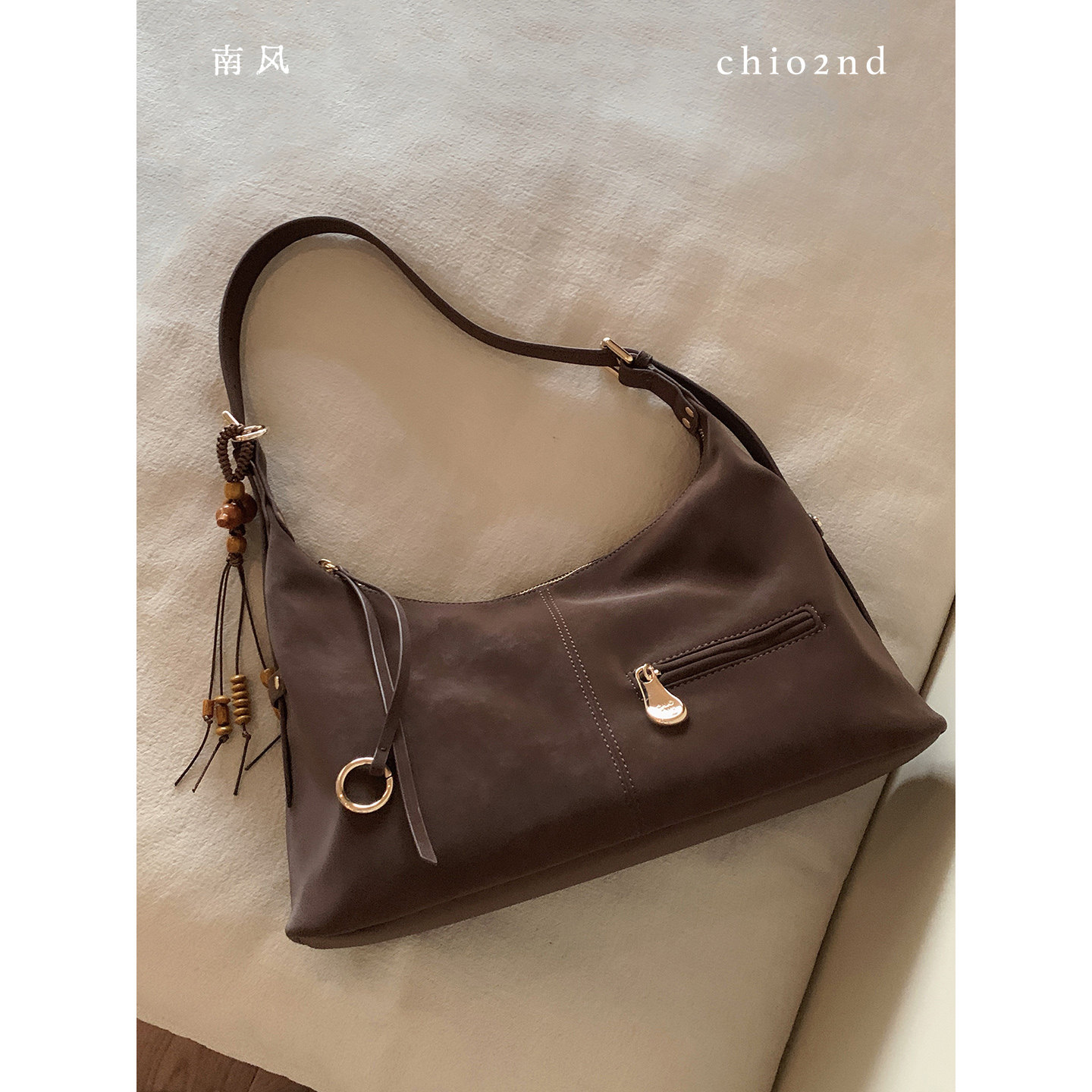 南风Chio2nd 秋香枫林托特包包女款复古松弛感单肩斜挎包通勤大包