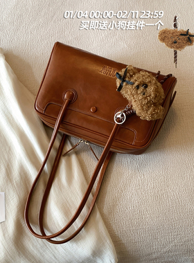 南风Chio2nd 栗语山谷枕头包包女士复古棕通勤大包手提单肩腋下包