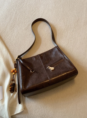 南风Chio2nd 秋枫絮语托特包包女做旧纹理复古通勤大包单肩斜挎包