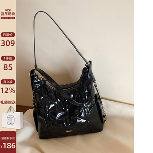 南风Chio2nd 贵气流金托特包包女复古菱格hobo包通勤单肩斜挎大包