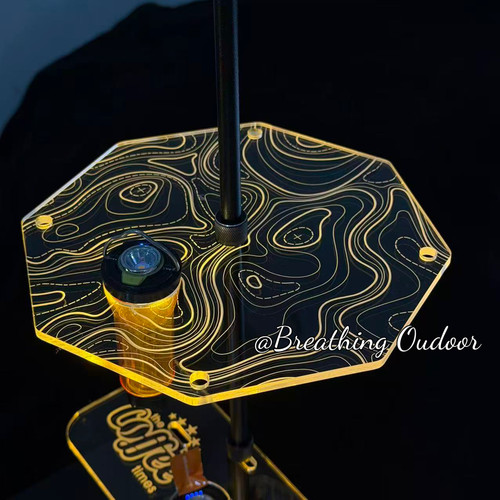 置物架露营氛围户外野营igt亚克力反光八角灯罩指南针高等线二层