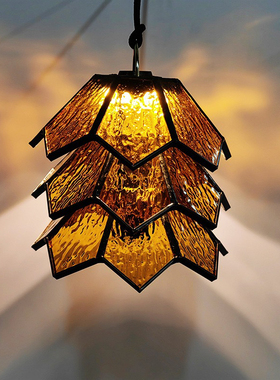 goalzero灯罩户外露营GZ灯罩配件复古琉璃黑狗逆鳞露营灯罩琥珀色