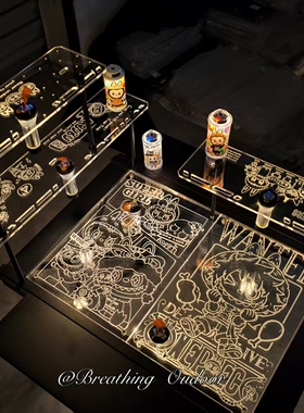 露营igt发光单元板GZ灯架透明亚克力户外桌便携轻量化二层置物架