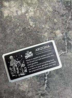 同款日本 GOLDEN NUGGET / ARIZONA 军风不锈钢金属铭牌户外露营