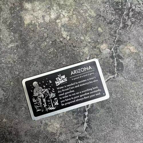 同款日本 GOLDEN NUGGET / ARIZONA 军风不锈钢金属铭牌户外露营
