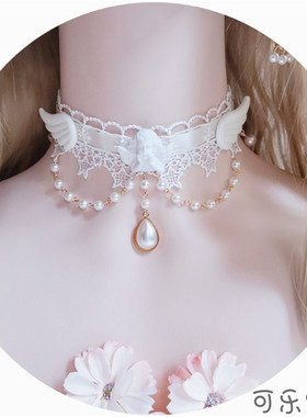 原创【可改色项链蕾丝天使翅膀