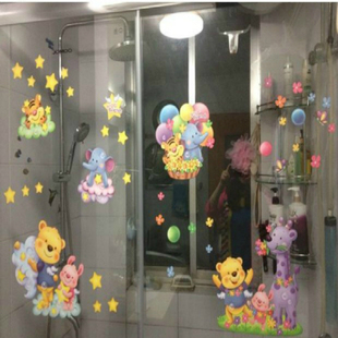 清仓特价幼儿园双面玻璃窗贴画卡通防晒贴纸装饰移门瓷砖墙贴