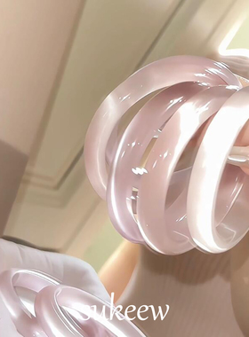 SUKEEW/酥可 一步一响·荔枝粉猫眼手镯温柔粉高品质高级感手镯女