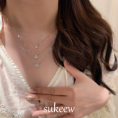 赵露丝同款 SUKEEW 酥可 ·小鼻噶925银单钻四爪人鱼之泪项链女