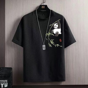 上班工作服男款运动短袖夏季大码薄款冰丝休闲运动汗衫干活穿t恤