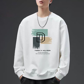 男款 t恤重磅上衣服 学生套头长袖 卫衣春秋季 ins潮流宽松无帽打底衫