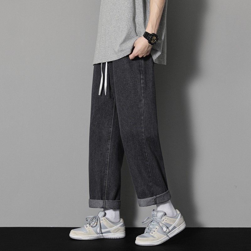 耐磨干活裤子男款耐脏宽松工装牛仔裤无磁无铁抽绳松紧带男士长裤,男装,牛仔裤,淘宝优惠券,粉丝福利购,淘宝优惠卷