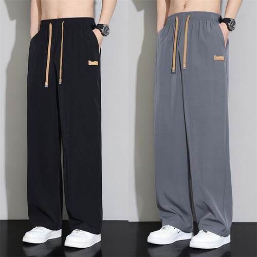 清仓捡漏外贸尾货夏季运动裤男宽松垂感直筒阔腿空调裤情侣长裤子