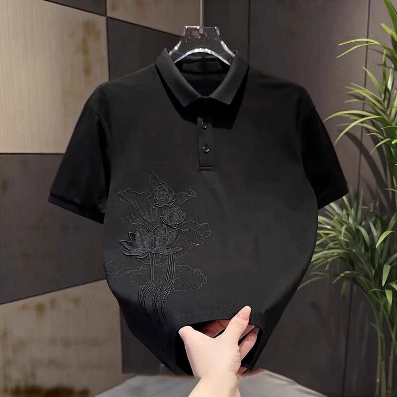 上班工作服短袖男款pol衫图片