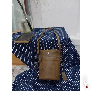 言午葵复古街头新品 气质百搭单肩斜挎包小众百搭头层牛皮水桶包女