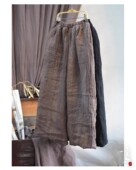 打坐裤 棉裤 夹棉保暖亚麻不规则肌理皱直筒宽松基本款 言午葵冬季