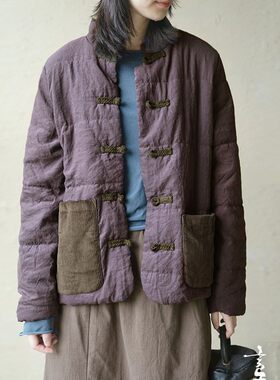 言午葵中式加厚怀旧外套棉袄