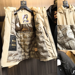 仅售99.99~山系户外！秋冬男士全压胶绗棉保暖防水连帽棉衣外套潮