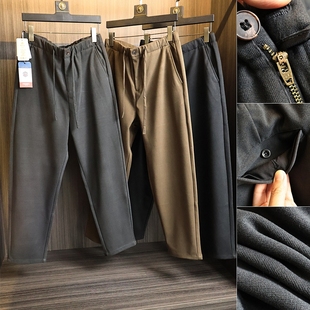 长裤 绵羊毛双面绒感 加厚保暖抗风直筒休闲裤 秋冬男士 设计师线