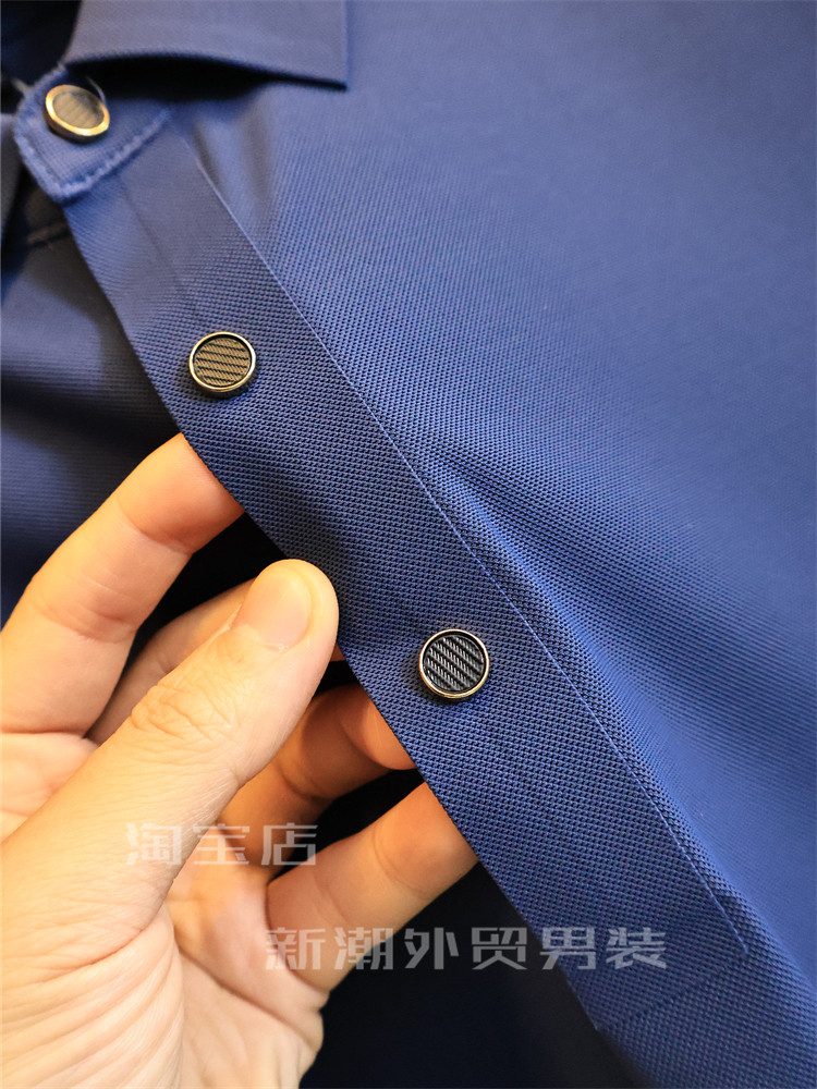 NEGATIVE ION 5A ANTIBACTERIAL NON-MARKING GLUE  SUMMER MENS SOLID COLOR HIGH-END BUSINESS LAPEL STRETCH SHORT SLEEVE POLO