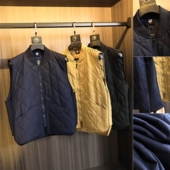 纯色菱格绗棉时尚 秋冬男士 棒球领棉马甲外套 夹棉 日系街头复古