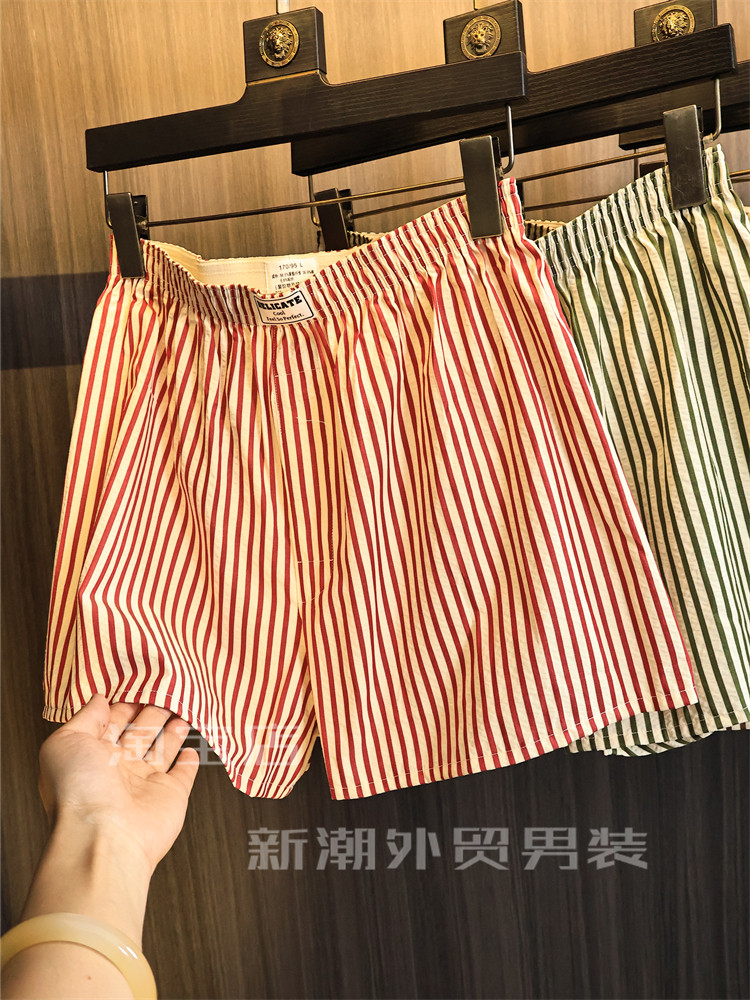 [WOVEN THIN VERSION] ARRO PANTS  SPRING AND AUTUMN PAJAMA PANTS STRIPED SLACKS BREATHABLE SHORTS HOME BOXER SHORTS MEN