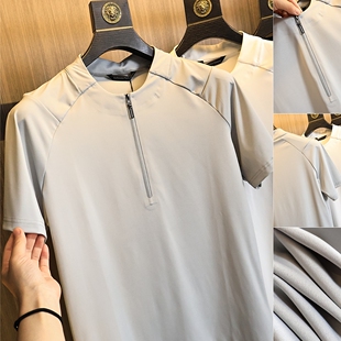 D家户外线！压胶门襟/吸湿透气！夏季男士纯色户外运动短袖T恤潮