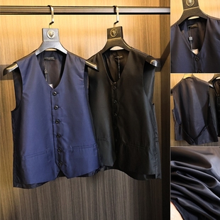 纯色优雅英伦风轻薄西装 欧美订单 男士 秋季 坎肩马甲潮 柔顺丝滑