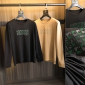 印花亲肤透气圆领长袖 软滑垂顺 T恤 男士 时尚 丝滑抗皱 2025年春季