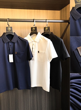 100S Giza45埃及长绒棉/2025年夏季男士亲肤细腻翻领短袖Polo衫潮