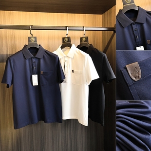 100S Giza45埃及长绒棉/2025年夏季男士亲肤细腻翻领短袖Polo衫潮