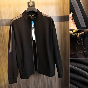 G货商场同步458！定织空气层！秋季男士纯色拼接拉链时尚夹克外套