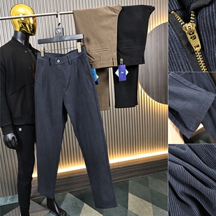 一线大厂订单！混纺灯芯绒！秋冬男士纯色立体裁剪商务直筒休闲裤