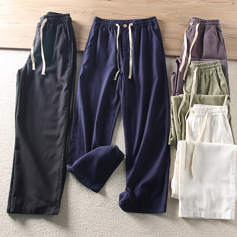 依旧是那么帅气！棉麻洗水！春季新款男士纯色直筒不扎身休闲裤潮,男装,休闲裤,淘宝优惠券,粉丝福利购,淘宝优惠卷