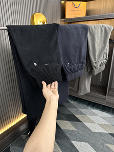 双面复合面料/灯芯绒+平纹布！秋冬季男士纯色直筒运动休闲裤长裤